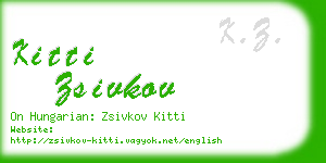 kitti zsivkov business card